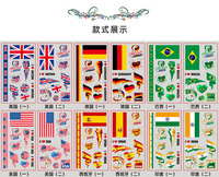 Autocollants de tatouage temporaire imperméables personnalisés pour le match de football des États-Unis 2026, drapeaux de pays du monde