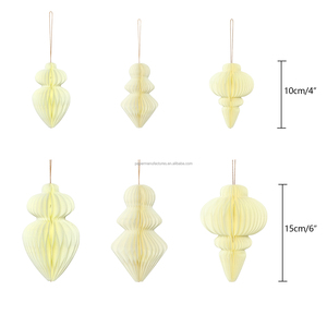 Ornement <span class=keywords><strong>de</strong></span> Noël nid d'abeille, pliable à la <span class=keywords><strong>main</strong></span> papier arbre forme centre commercial Table et fenêtre fête décoration toile <span class=keywords><strong>de</strong></span> fond famille déco - Product Image 3
