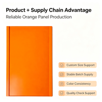 Panneau en plastique acrylique de couleur unie orange vif personnalisé pour la signalétique DIY, la protection et la décoration intérieure – En stock