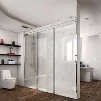 Douche coulissante rectangulaire en verre durable de haute qualité de 6mm