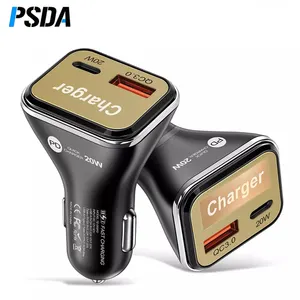 PSDA USB Pengisi Daya Mobil 38W Mini Cepat Pengisian Cepat Pemantik Rokok Mobil untuk IPhone Xiaomi Huawei Adaptor Pengisi Daya Ponsel