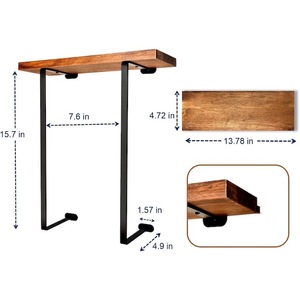 <span class=keywords><strong>Porta</strong></span> Asciugamani da Parete per Bagno con Mensola <span class=keywords><strong>in</strong></span> <span class=keywords><strong>Legno</strong></span> per Asciugamani Arrotolati, Asciugamani da Bagno e Salviette - Product Image 2