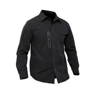 Chemise d'été à manches longues en satin pour hommes, couleur unie, col montant, hauts <span class=keywords><strong>de</strong></span> <span class=keywords><strong>travail</strong></span> décontractés, chemisier taille XL, teint uni, 6XL disponible - Product Image 3