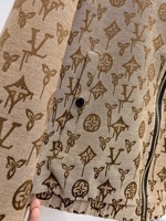 Veste en jean de luxe Louis Monogramme, imprimé LV emblématique, style vintage, en coton lavé, pour homme et femme