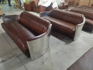 أثاث أريكة من الجلد البني العتيق المخصص من المصنع - Product Image 6