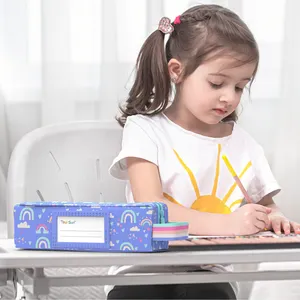 Tas pensil sekolah ritsleting baru, kotak pensil ukuran kecil 3d Eva Kawaii sekolah lucu untuk anak-anak