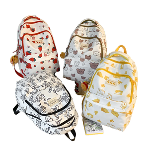 Sac à dos personnalisé pour étudiant, graffiti frais, grande capacité, sac d'école décontracté imprimé <span class=keywords><strong>fraise</strong></span> ours - Product Image 1