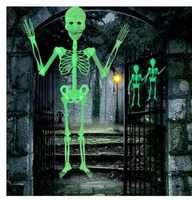 Squelette d'Halloween lumineux éclairé fantôme Halloween décor de porte de cour extérieure accrocher des décorations de squelette de corps humain