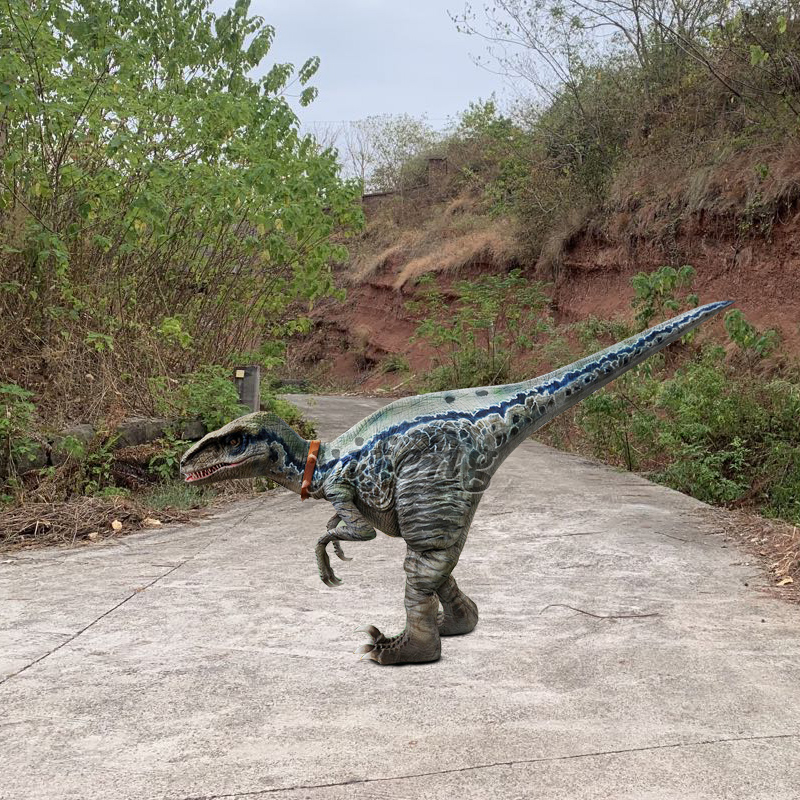 Disfraz mecánico realista, disfraz de Velociraptor de tamaño real, dinosaurio a la venta