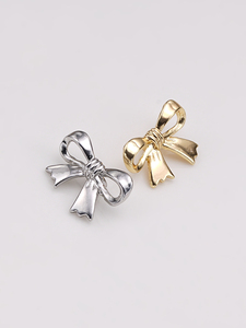 Hot Bán Kẽm Hợp Kim Đơn Giản Bow Kim Loại Nút Biểu Tượng Tùy Chỉnh Trang Trí Nút Cho Phụ Kiện May Mặc - Product Image 3