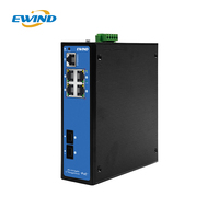 Switch PoE Industrial de 4 Puertos y 30W, Switch Ethernet Gigabit Administrado con 2 Puertos SFP para Manufactura Inteligente