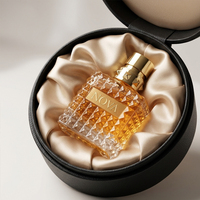 Flacon de parfum carré de luxe en verre avec boîte 50ml 100ml, ensemble atomiseur vide rechargeable avec pompe à sertir