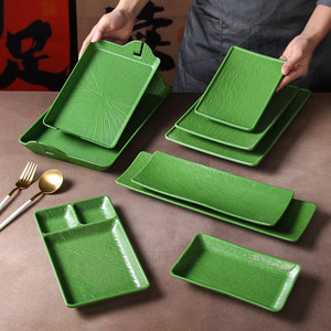 Xiangyuan <b>melamine</b> tableware <b>plates</b>, commercial green thickened round <b>plates</b>, hotel hot pot buffet plating, restaurant serving - Product Image 4