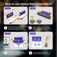 Imprimante Thermique Portable Mini Format A4 C80 Bluetooth Sans Fil pour Pochoirs de Tatouage