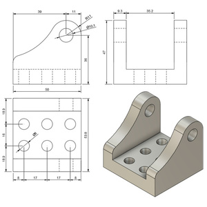 Кронштейн для линейного привода из обработанного алюминия - Product Image 4