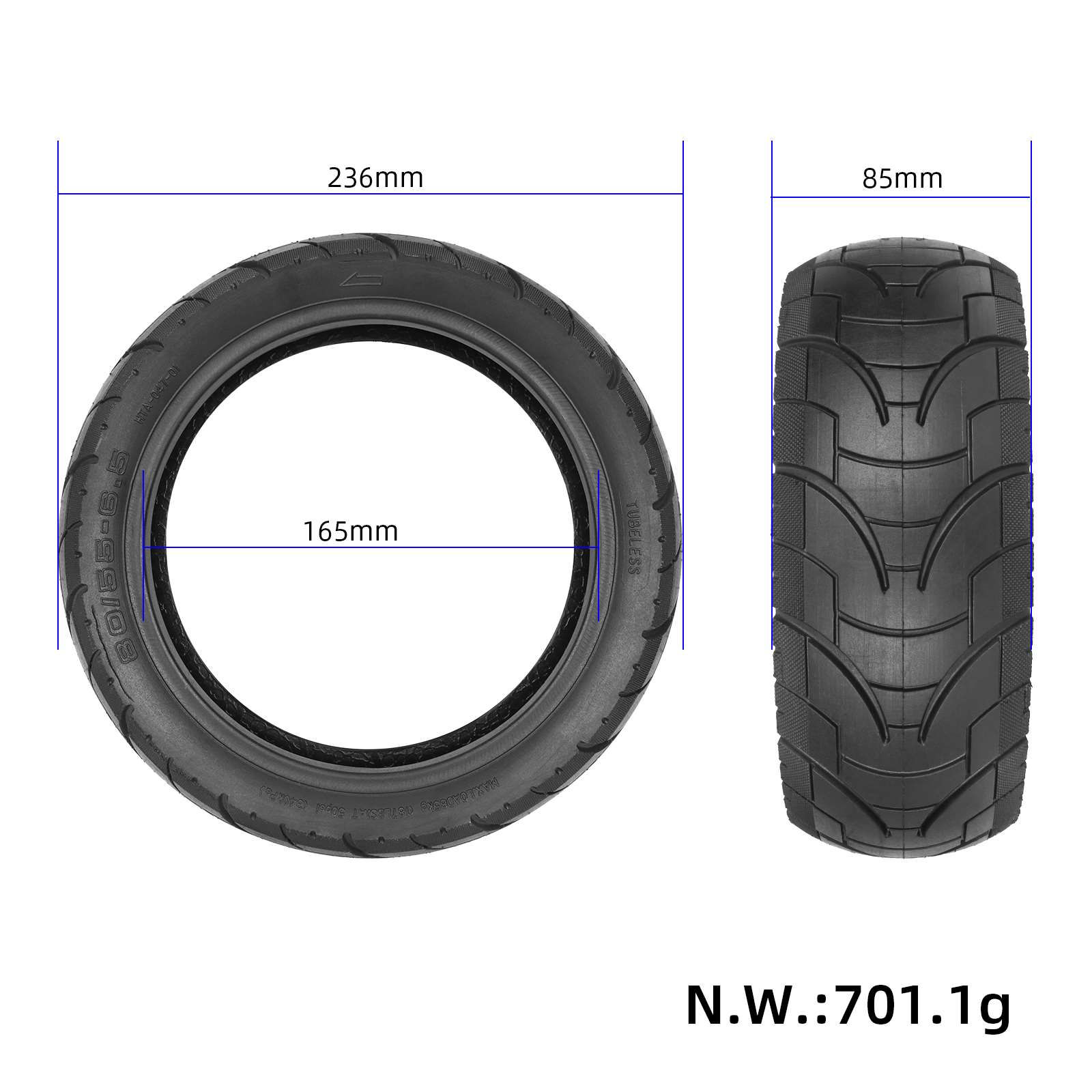 80/55-6.5 Tubeless tire 3818.00