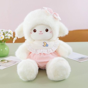 ของเล่นตุ๊กตาแกะนุ่มสบายยัดไส้รูปสัตว์การ์ตูนตุ๊กตาแกะพร้อมผ้ากันเปื้อนเด็กของขวัญวันหยุดวันเกิดสำหรับสาวน้อยน่ารัก - Product Image 6