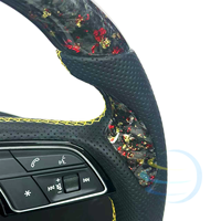 Volant en cuir et fibre de carbone personnalisé pour Audi B9, compatible avec Audi A3 A4 A4L S4 RS4 A5 S5 RS5 A6L A7 Q2L Q3 Q5 Q5L Q7