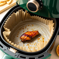 Tapis de cuisson biodégradable et antiadhésif populaire pour friteuse à air, idéal pour rôtir la viande et les ailes de poulet, résistant à la chaleur
