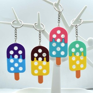 Portachiavi in PVC Morbido di Alta Qualità a Prezzo di Fabbrica, Colorato con Fori, Charm per Chiavi con Design Carino a Forma di Gelato - Product Image 1