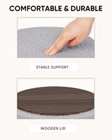 Pouf rond de rangement en tissu peluche moderne avec couvercle amovible Pouf multifonctionnel pour le salon, la chambre et l'entrée