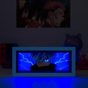 ไฟกลางคืนอนิเมะแบบ LED รุ่น ZDD101-200 สำหรับดรอปชิปปิ้ง  โครงไม้ MDF รูปทรงสี่เหลี่ยม  กล่องไฟกระดาษตัด  ของตกแต่งห้องนอน กล่องไฟอนิเมชั่น - Product Image 3