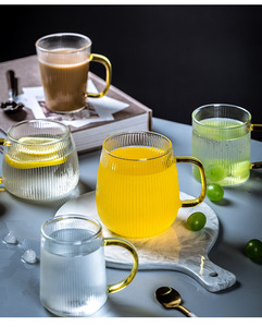Tazza in Vetro Borosilicato di Alta Qualità Resistente alle Alte Temperature per Caffè Americano Freddo, <span class=keywords><strong>Acqua</strong></span> <span class=keywords><strong>e</strong></span> Latte, Bicchieri in Vetro dal Design Moderno - Product Image 6