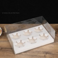 Boîte transparente pour cupcakes et gâteaux carrés avec laminage mat et gaufrage pour boulangerie, pâtisserie, sushis - Recyclable 2/4/6/12 pièces