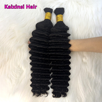 Cheveux humains vierges non traités 100g pour tresses bohèmes, lots de cheveux humains en vrac à ondulations profondes pour tressage, effet mouillé et ondulé