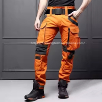 Pantalon de travail robuste pour hommes avec poches cargo et genouillères intégrées – Idéal pour le sauvetage et les tâches lourdes