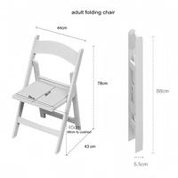 Chaise pliante d'extérieur en résine blanche pour événements, mariages, Wimbledon et jardins – Vente en gros pour marchés en ligne chinois