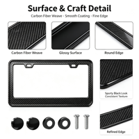 BOLONG Cadre de plaque d'immatriculation en fibre de carbone de haute qualité, norme américaine, résistant aux rayures, avec logo personnalisé, support de plaque de voiture, vente en gros