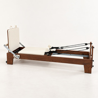 Reformer Pilates en bois de chêne de qualité commerciale, appareil d'exercice réglable et portable pour studio