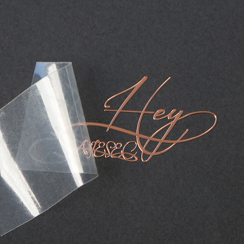 Custom Adhesive Thin Logo Transfer Sticker, Electroform, Metal, Nickel, Rose Gold, Electroform