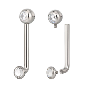 Anillos de ombligo <span class=keywords><strong>Christina</strong></span> para niños, tipo L, de grado médico ASTM F136, aleación de titanio de 16 mm, con circonita y chapado en oro. - Product Image 1