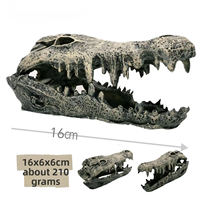 Ornement Crâne de Dinosaure en Résine Sûr pour Aquariums d'Eau Salée et d'Eau Douce, Décoration de Bassin, Grottes de Reptiles, Décoration d'Aquarium
