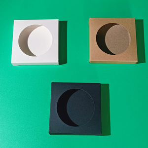 Factory Direct <strong>Small</strong> Batch Wholesale Black Kraft <strong>Paper</strong> Folding <strong>Box</strong> 4C for Candle Wallet Universal Window Coaster Packaging <strong>Box</strong> - Product Image 2