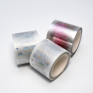 Ruban adhésif décoratif en PET mat prédécoupé avec film holographique personnalisé pour la papeterie - Product Image 5