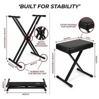 Kit de Piano de Teclado de 61 Teclas OEM ODM con Soporte, Banco, Auriculares, Set de Piano Eléctrico para Principiantes con Panel LED y Función Pitch Bend