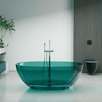 Baignoire élégante et moderne en résine transparente pour la relaxation dans la salle de bain |   Baignoire Spa Portable Autoportante Écologique avec Drain