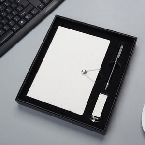 Wholesale Promotion Leather Notebook Gift Set Business Diary With USB Drive Pen Leather Notebook A5 Refillable <b>Journal</b> Gift Set - Product Image 2