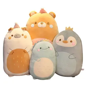 Cute Bear Penguin Plush Toy Custom Soft Stuffed Animal Cushion Cartoon Pig Dinosaur Pillow