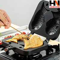 Poêle à Taiyaki 2, 3 ou 4 poissons, antiadhésive, pour gaufres, mini-œufs et crêpes, ensemble de cuisson