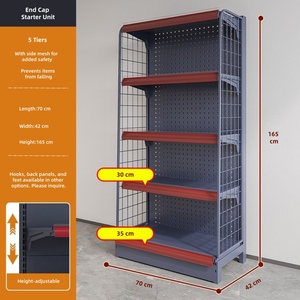 Estante de Exhibición Resistente para Supermercado y Tienda Minorista, Panel Plano Blanco Leche, Metal Q235 - Product Image 3