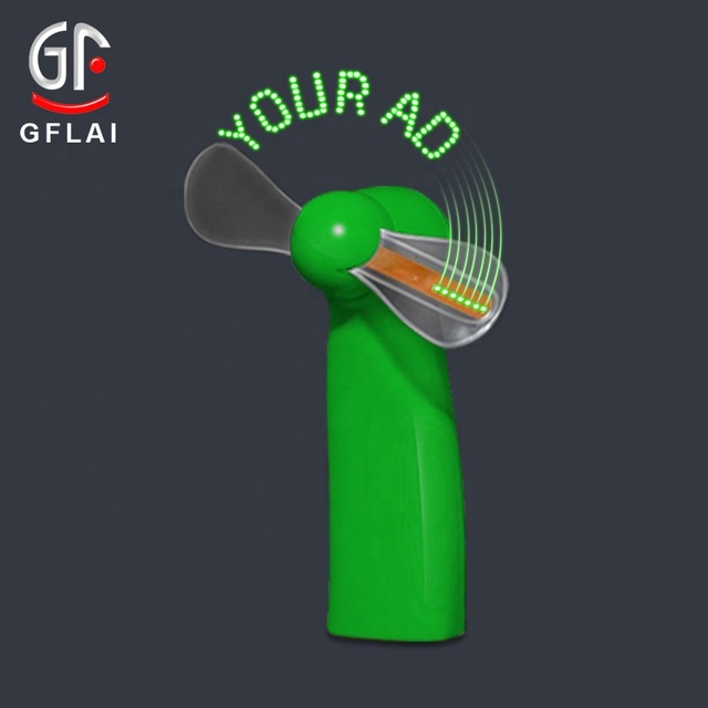Portable Mini LED PS Eco-Friendly Message Fan with Custom Text Display Plastic Handle and Love Style Craft Decoration