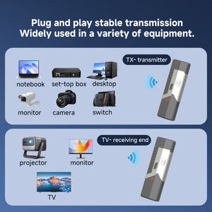 Trasmettitore e Ricevitore <span class=keywords><strong>Video</strong></span> Wireless Portatile in Metallo Full HD 1080P 50M per Proiettori da Riunione, Splitter e Convertitori Pass-Through - Product Image 4
