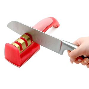 Plastique coloré avec le manuel de poignée de toucher doux d'affûteuse de couteau de point blanc - Product Image 4