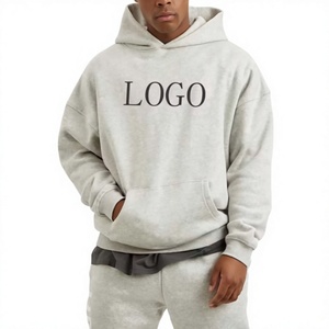 Sweat-shirt à capuche unisexe en coton surdimensionné, pull décontracté streetwear en molleton épais, personnalisable avec logo, vente en gros - Product Image 6