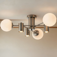 Plafonnier moderne minimaliste en métal et verre, combinaison E27/GU10 pour salon, chambre à coucher, salle à manger