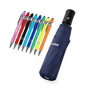 Stylo bille métallique 2-en-1 personnalisé avec logo, impression UV, pour cadeaux promotionnels d'entreprise, en gros, écriture fluide 1,0 mm, encre noire - Product Image 1